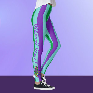 Mardi Gras Skinny Stripes Women's Leggings Pants