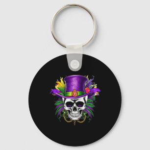 Mardi Gras Skull Carnival Tuesday New Orleans Trip Key Ring