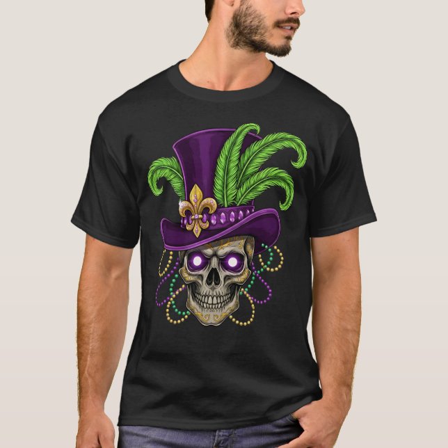 Mardi Gras Skull in Purple Top Hat (Front)