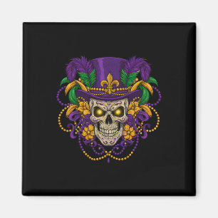Mardi Gras Skull Mask Costume Men Women Mardi Gras Magnet