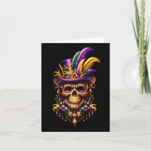 Mardi Gras Skull Top Hat New Orleans Witch Doctor Card