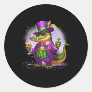 Mardi Gras Skull Top Hat New Orleans Witch Doctor Classic Round Sticker