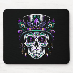 Mardi Gras Skull Top Hat New Orleans Witch Doctor Mouse Pad