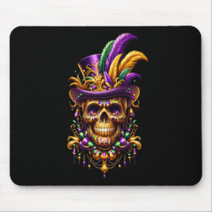 Mardi Gras Skull Top Hat New Orleans Witch Doctor Mouse Pad