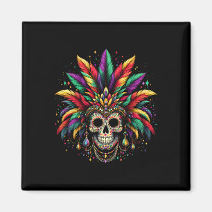 Mardi Gras Skull Witch Doctor New Orleans Men Wome Magnet