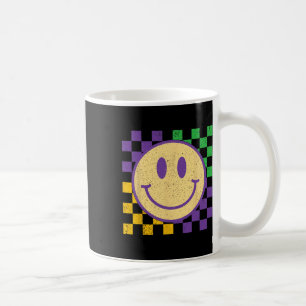 Mardi Gras Smile Face Groovy Chequered Men Women K Coffee Mug