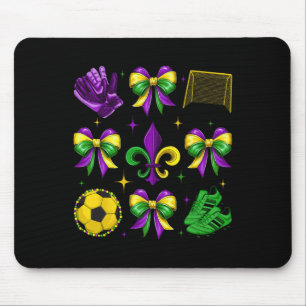 Mardi Gras Soccer Coquette Bow Fat Tuesday Nola Pa Mouse Pad