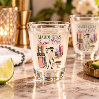 Mardi Gras Social Club Dapper Gator Shot Glass