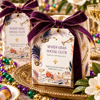 Mardi Gras Social Club New Orleans Celebration Gift Tags