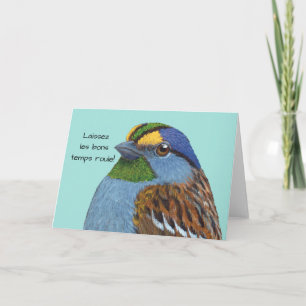 Mardi Gras Sparrow  Greeting Card