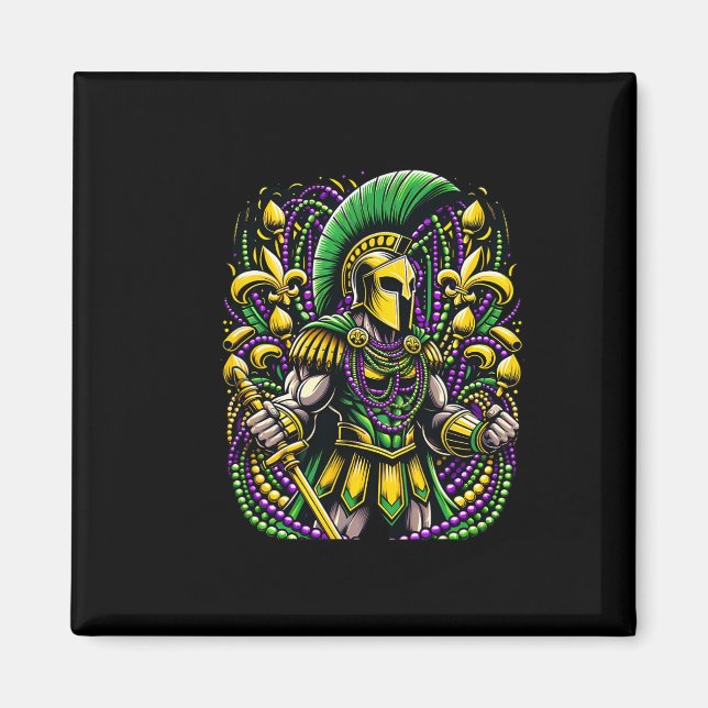 Mardi Gras Spartan Warrior Jester  Magnet (Front)
