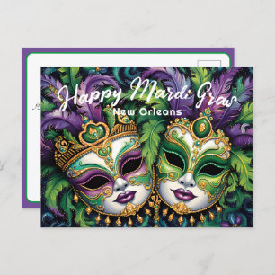 💚💜💛 Mardi Gras Splendour Postcard