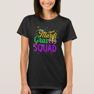 Mardi Gras Squad Beads Jester Hat T-Shirt