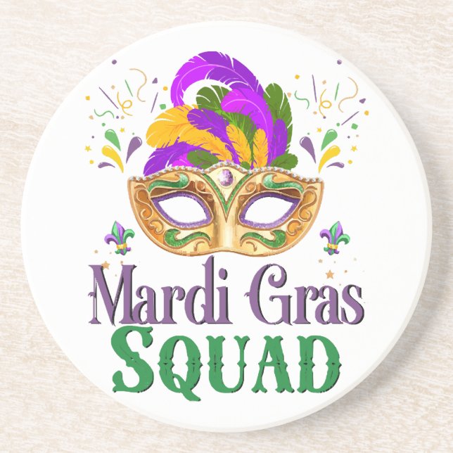 Mardi Gras Squad Coaster (Front)