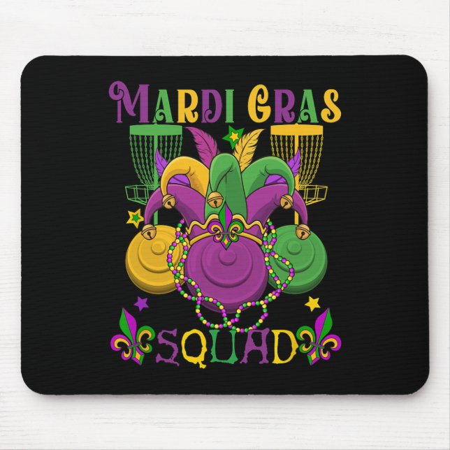 Mardi Gras Squad Disc Golf Equipment Player Funny  Mouse Pad (Front)