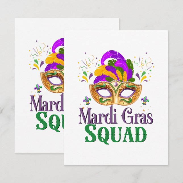 Mardi Gras Squad Enclosure Card (Front/Back)