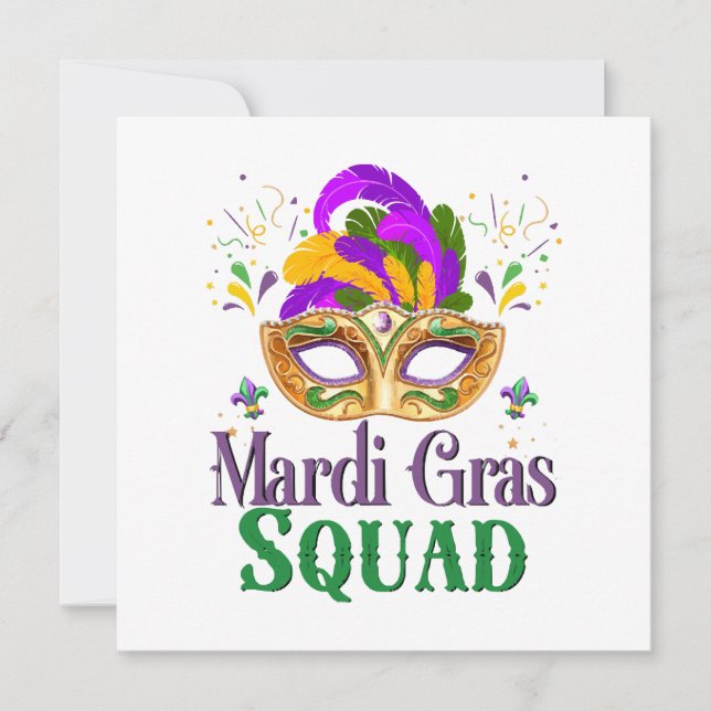 Mardi Gras Squad Invitation (Front)