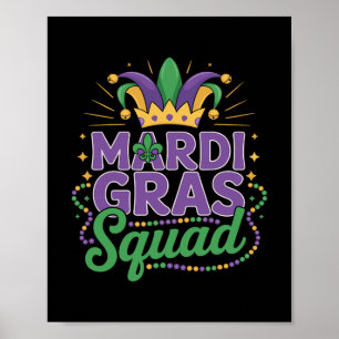 Mardi Gras Squad Matching Group Cruise Crew Party  Poster