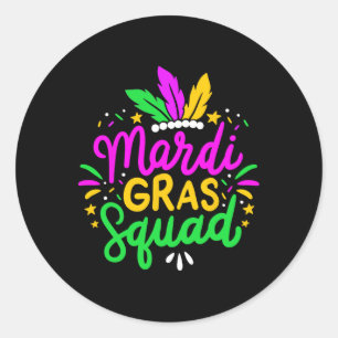 Mardi Gras Squad Party Gift Classic Round Sticker