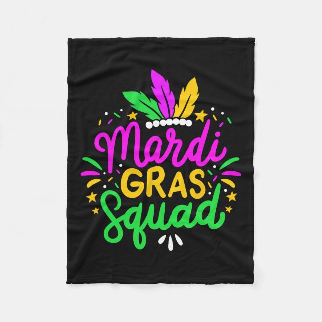 Mardi Gras Squad Party Gift  Fleece Blanket (Front)