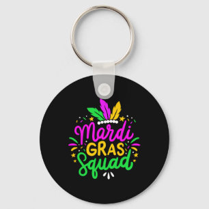 Mardi Gras Squad Party Gift Key Ring