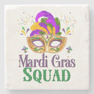 Mardi Gras Squad Stone Coaster