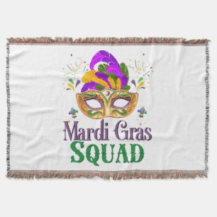 Mardi Gras Squad Throw Blanket