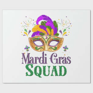 Mardi Gras Squad Wrapping Paper