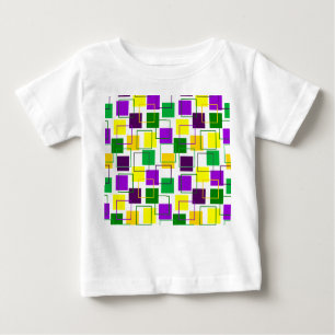 Mardi Gras Squares and Outlines  Baby T-Shirt