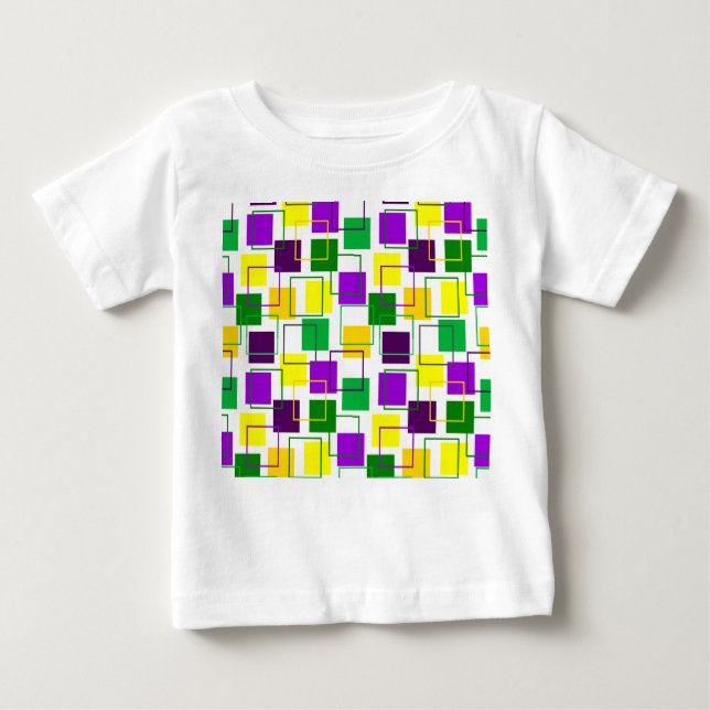 Mardi Gras Squares and Outlines  Baby T-Shirt (Front)