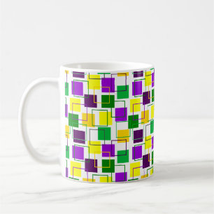 Mardi Gras Squares and Outlines Coffee Mug