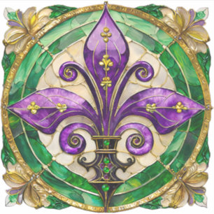 Mardi Gras Stained Glass Fleur de lis