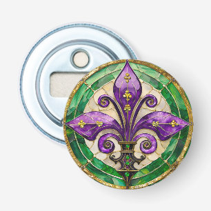 Mardi Gras Stained Glass Fleur de lis Bottle Opener