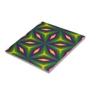Mardi Gras Star Ceramic Tile