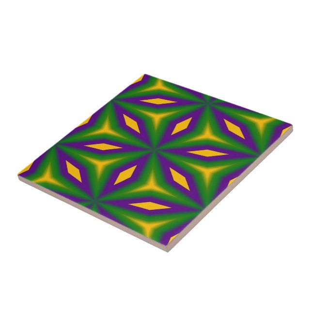 Mardi Gras Star Ceramic Tile (Side)