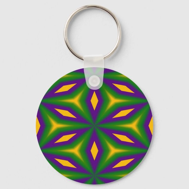 Mardi Gras Star Key Ring (Front)