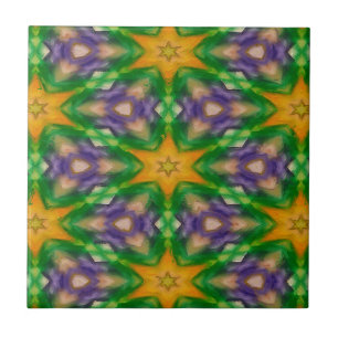 Mardi Gras Stars Ceramic Tile