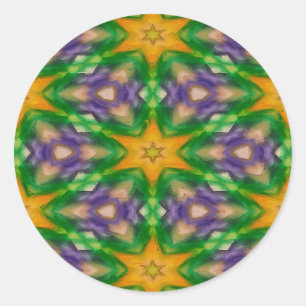 Mardi Gras Stars Classic Round Sticker