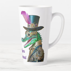 Mardi Gras Steampunk Party Animal Alligator Latte Mug