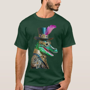 Mardi Gras Steampunk Party Animal Alligator T-Shirt