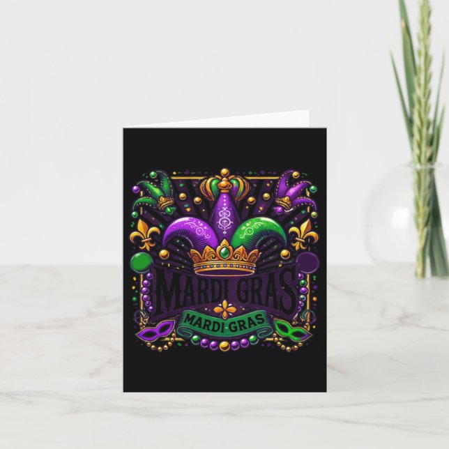 Mardi Gras Sticker  Card (Front)