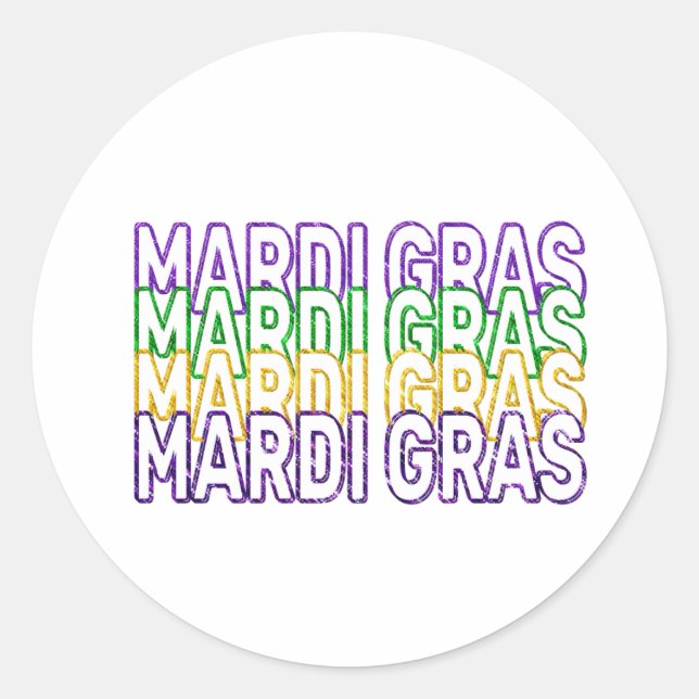 Mardi Gras Stickers,  Classic Round Sticker (Front)