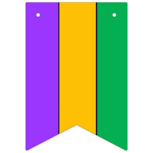 Mardi Gras Striped Pattern Purple Yellow Green Bunting