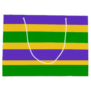 Mardi Gras Stripes Colours Large Gift Bag