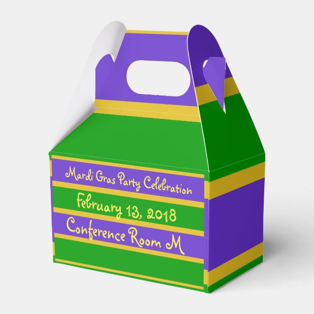 Mardi Gras Stripes Favour Box (Back Side)
