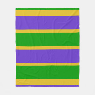 Mardi Gras Stripes Fleece Blanket