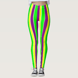 Mardi Gras Stripes Leggings
