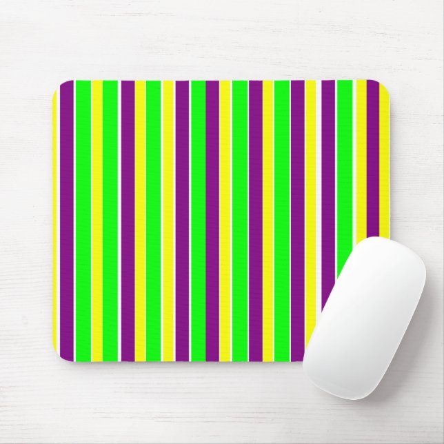 Mardi Gras Stripes Mouse Pad (With Mouse)