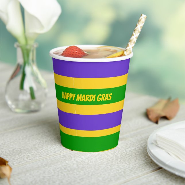 Mardi Gras Stripes  Paper Cups (Insitu)