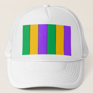 Mardi Gras Stripes Pattern Green Yellow Purple Trucker Hat